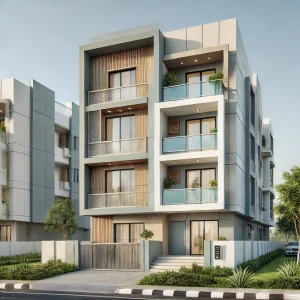 Front view of Jahnabi Enclave apartment building in Beltola Guwahati