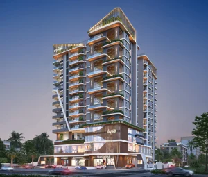 Achyut Skyhigh Beltola Guwahati – Luxury Residential Tower Front View at Dusk