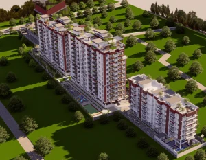 Aerial View of Empire Exotica Project with Clubhouse and Play Areas Kahilipara Guwahati