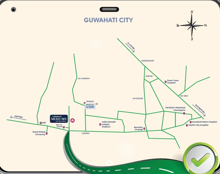2 BHK affordable flat living room interior – Achyut Meadows Guwahati