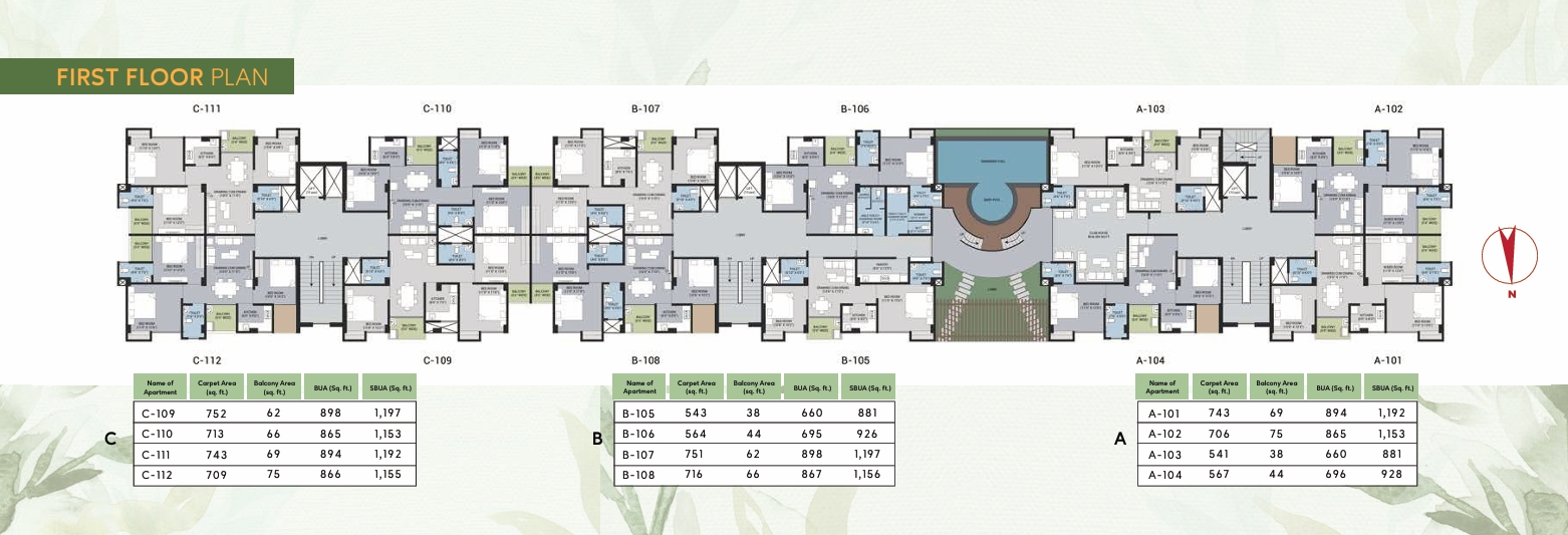 2 BHK Floor Plan