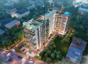 Aerial View of Divine Bliss Apartments – Beltola Guwahati – Rooftop and Site Layout