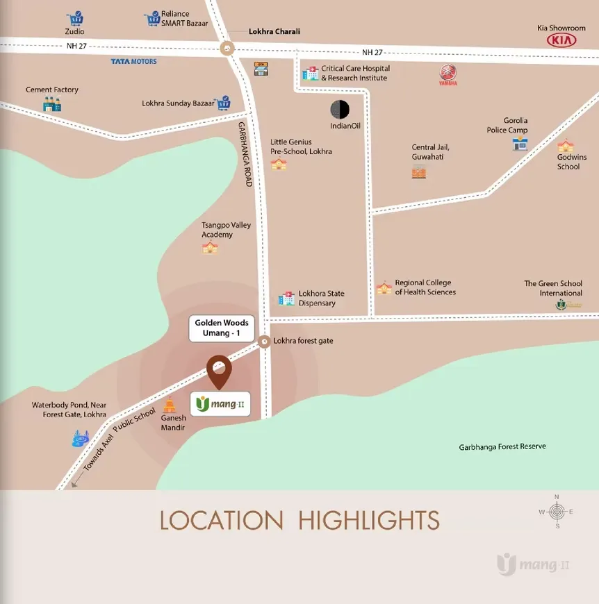 Golden Woods Umang Phase II Location Map